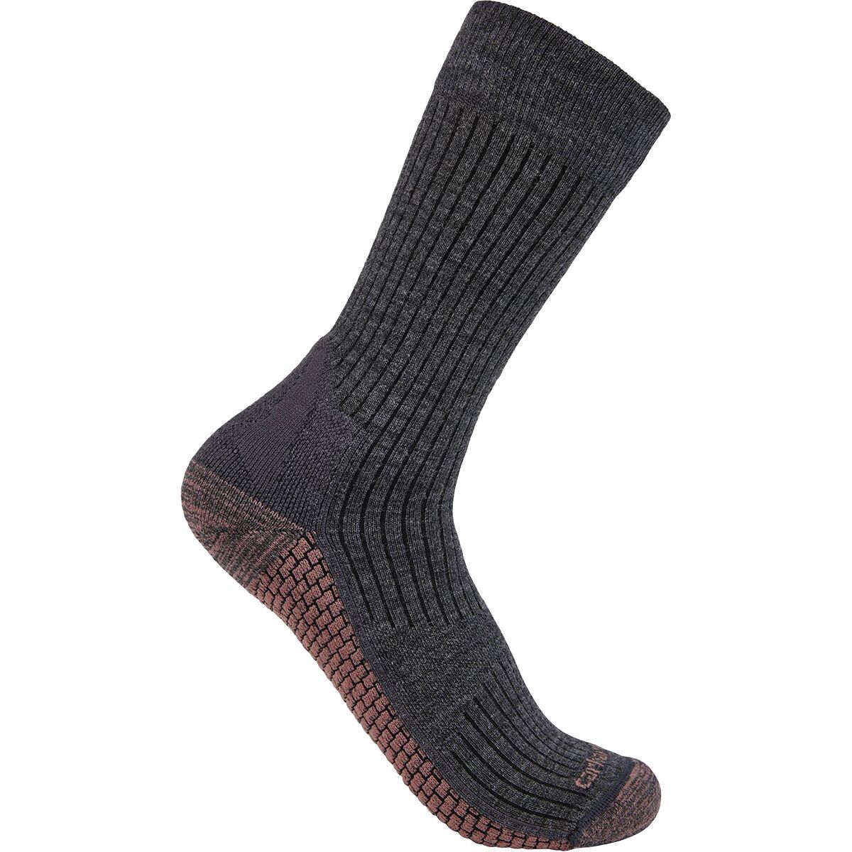 Image of Carhartt Gloves Force Grid Synthetic-Merino Wool BlendCrew Sock - Men's Carbon Heather, L