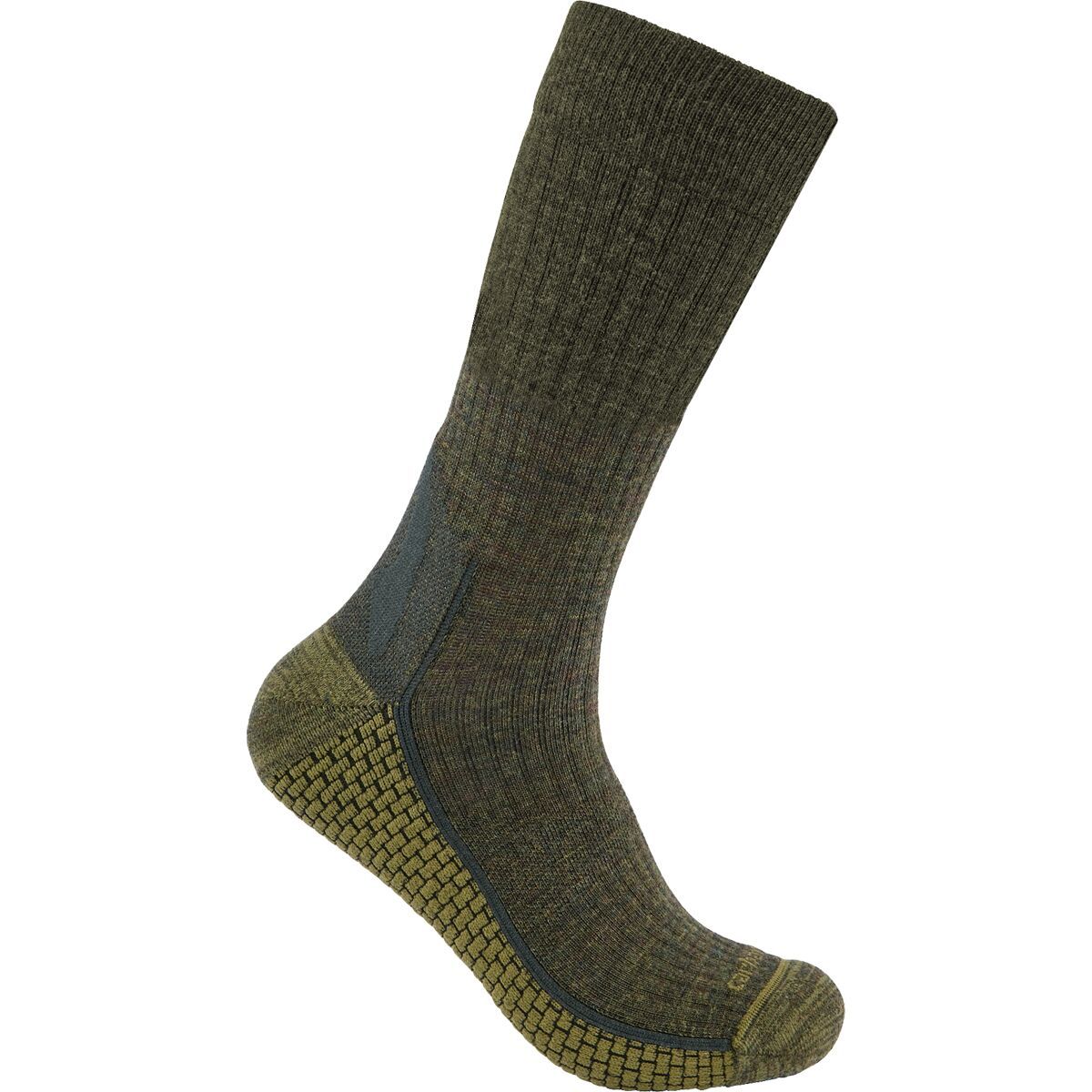 Image of Carhartt Gloves Force Grid Synthetic-Merino Wool BlendCrew Sock - Men's Olive, L