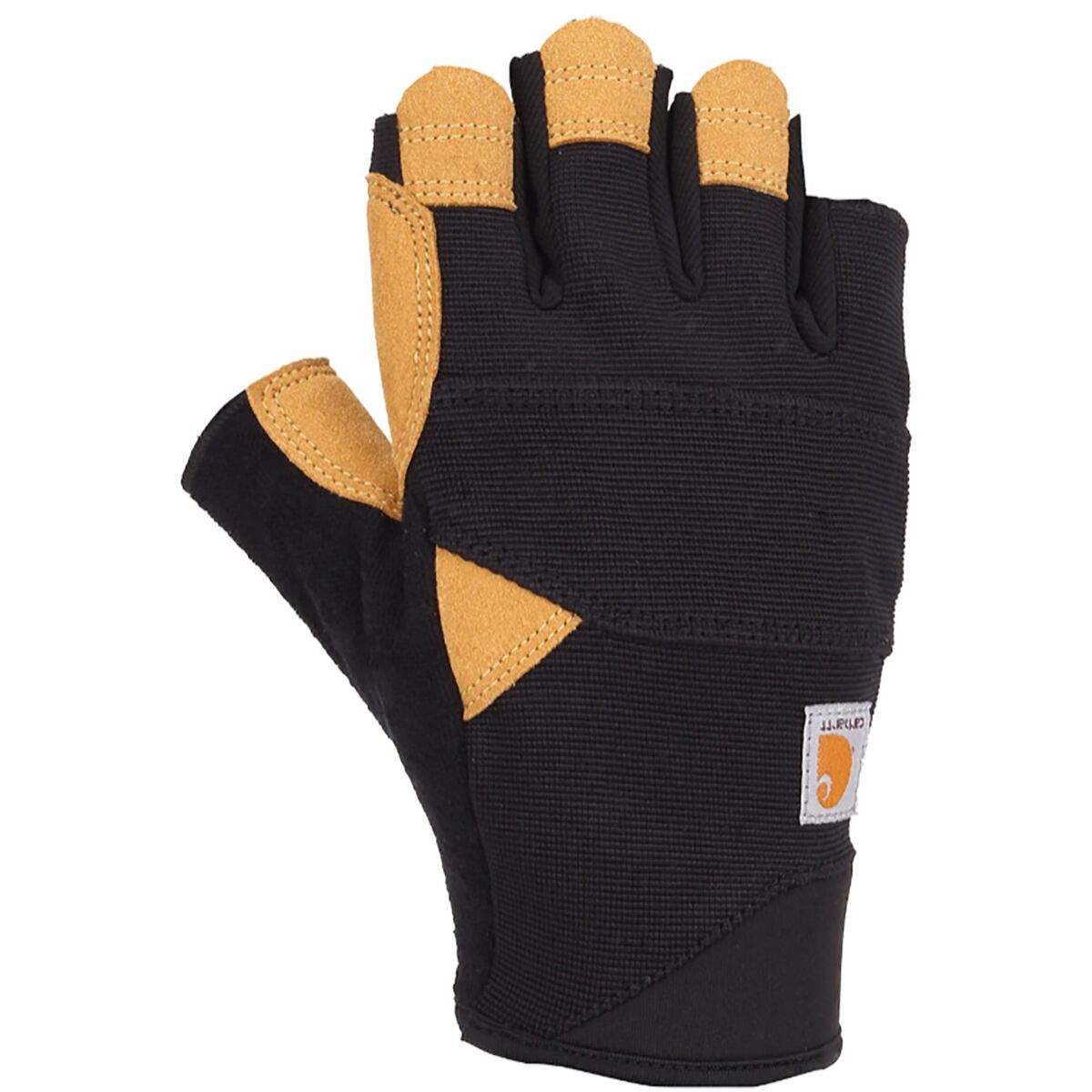 Image of Carhartt Gloves Padded Palm Fingerless Glove - Men's Black Barley, XL