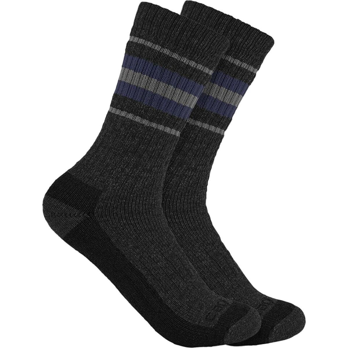 Image of Carhartt Gloves Synthetic-Wool Blend Crew Sock - 2-Pack - Women's Black, L