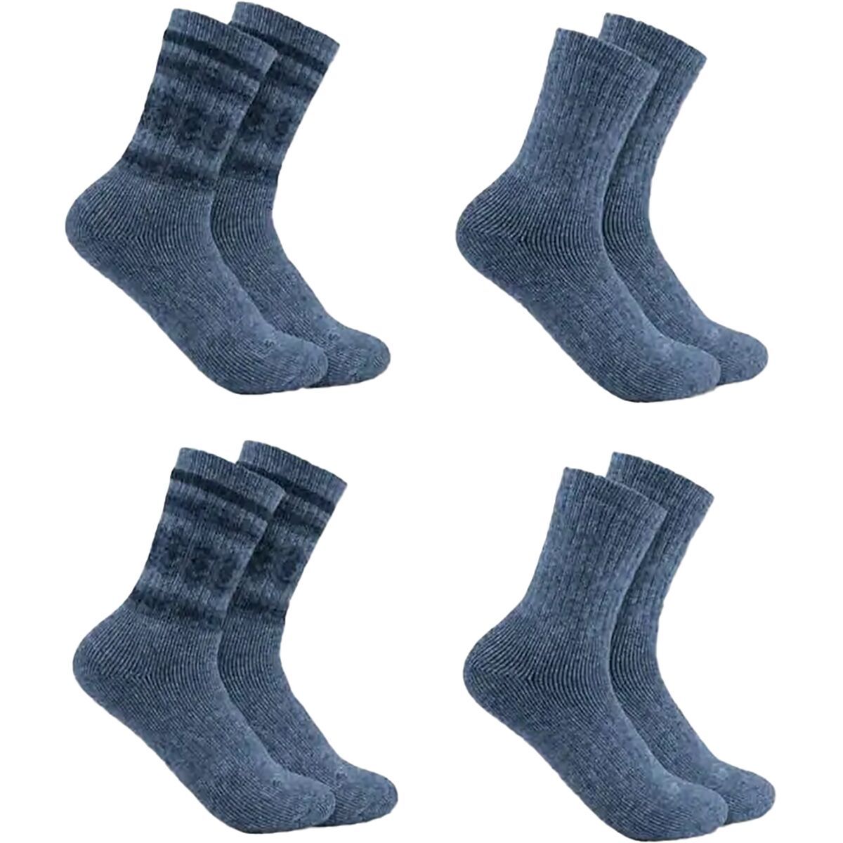 Image of Carhartt Gloves Synthetic-Wool Blend Crew Sock - 4-Pack - Women's Assorted 2, M