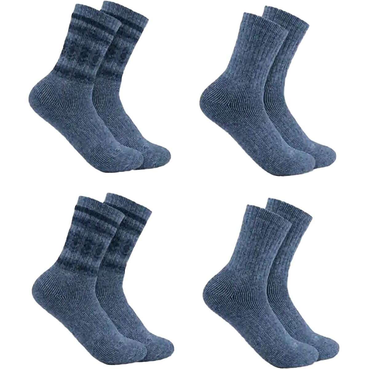 Image of Carhartt Gloves Synthetic-Wool Blend Crew Sock - 4-Pack - Women's Assorted 2, L