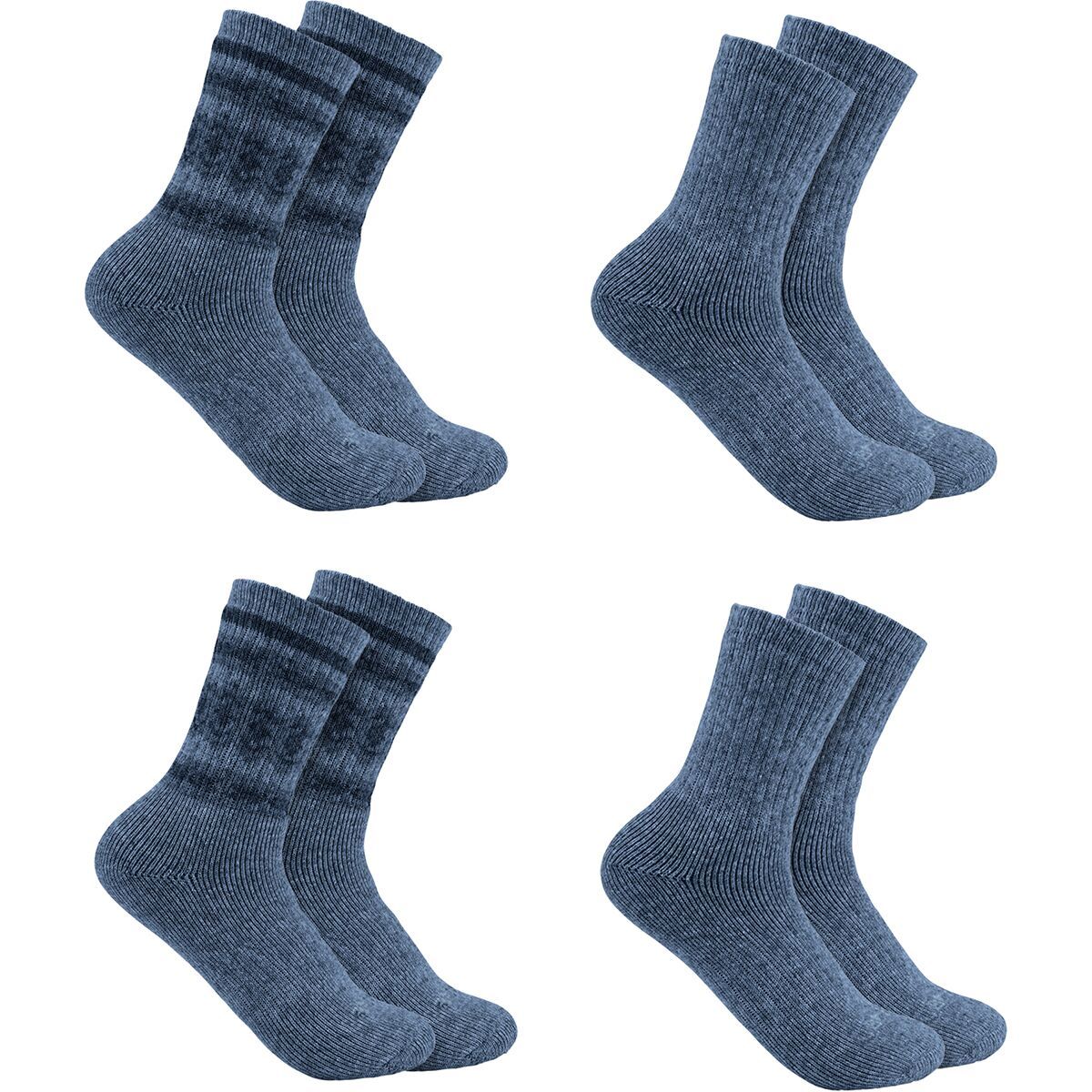 Image of Carhartt Gloves Synthetic-Wool Blend Crew Sock - 4-Pack - Women's Assorted 3, S
