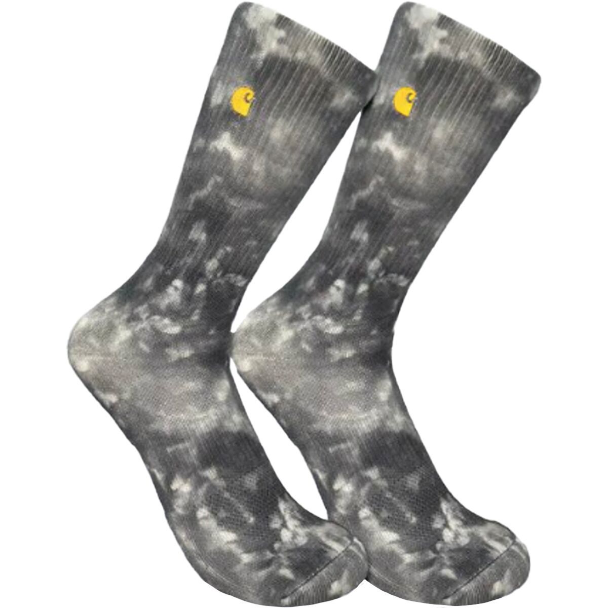 Image of Carhartt Gloves Tie-Dye Crew Sock - 2-Pack - Men's Malt Grey, XL