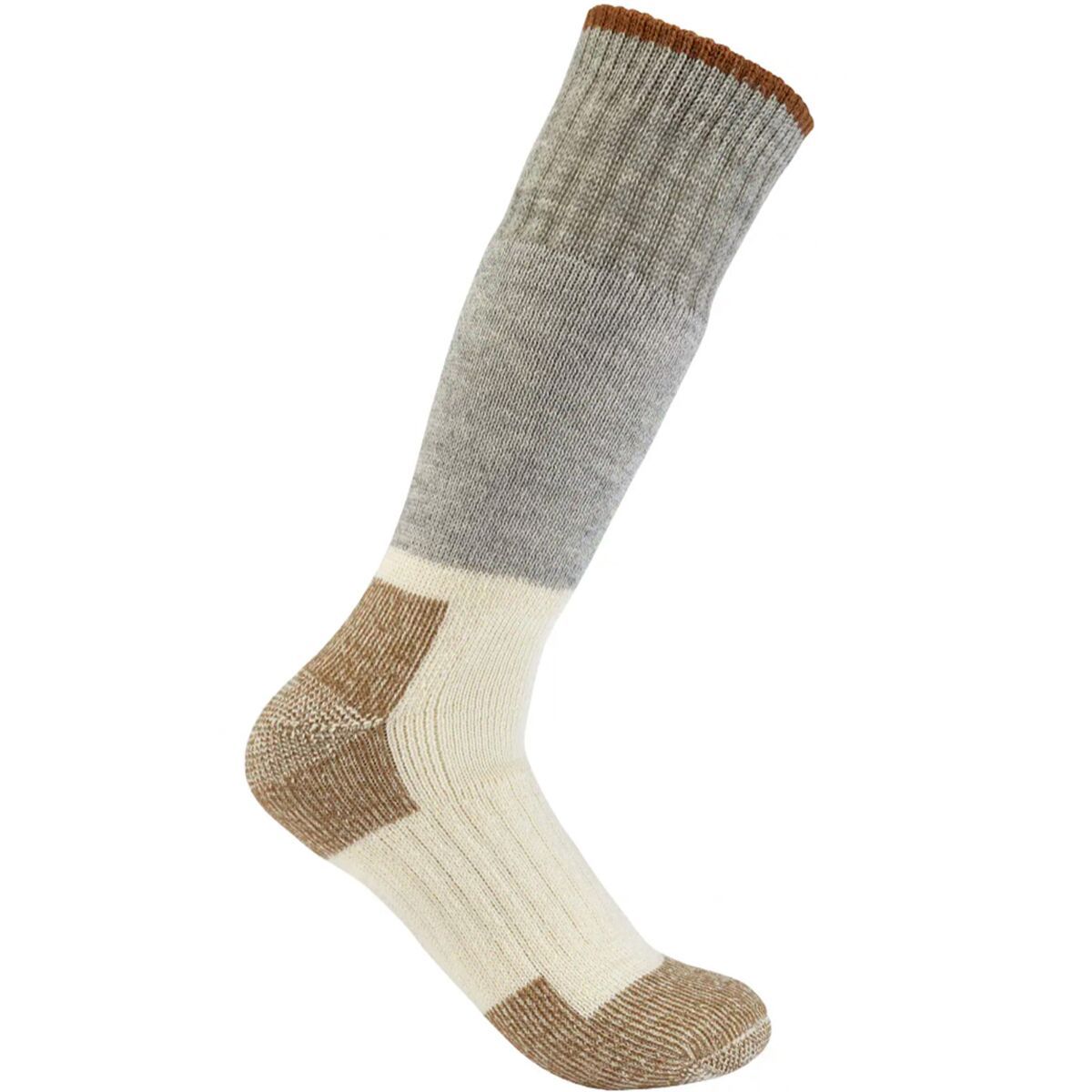 Image of Carhartt Gloves Wool Blend Boot Sock - Men's Heather Grey Cream, XL