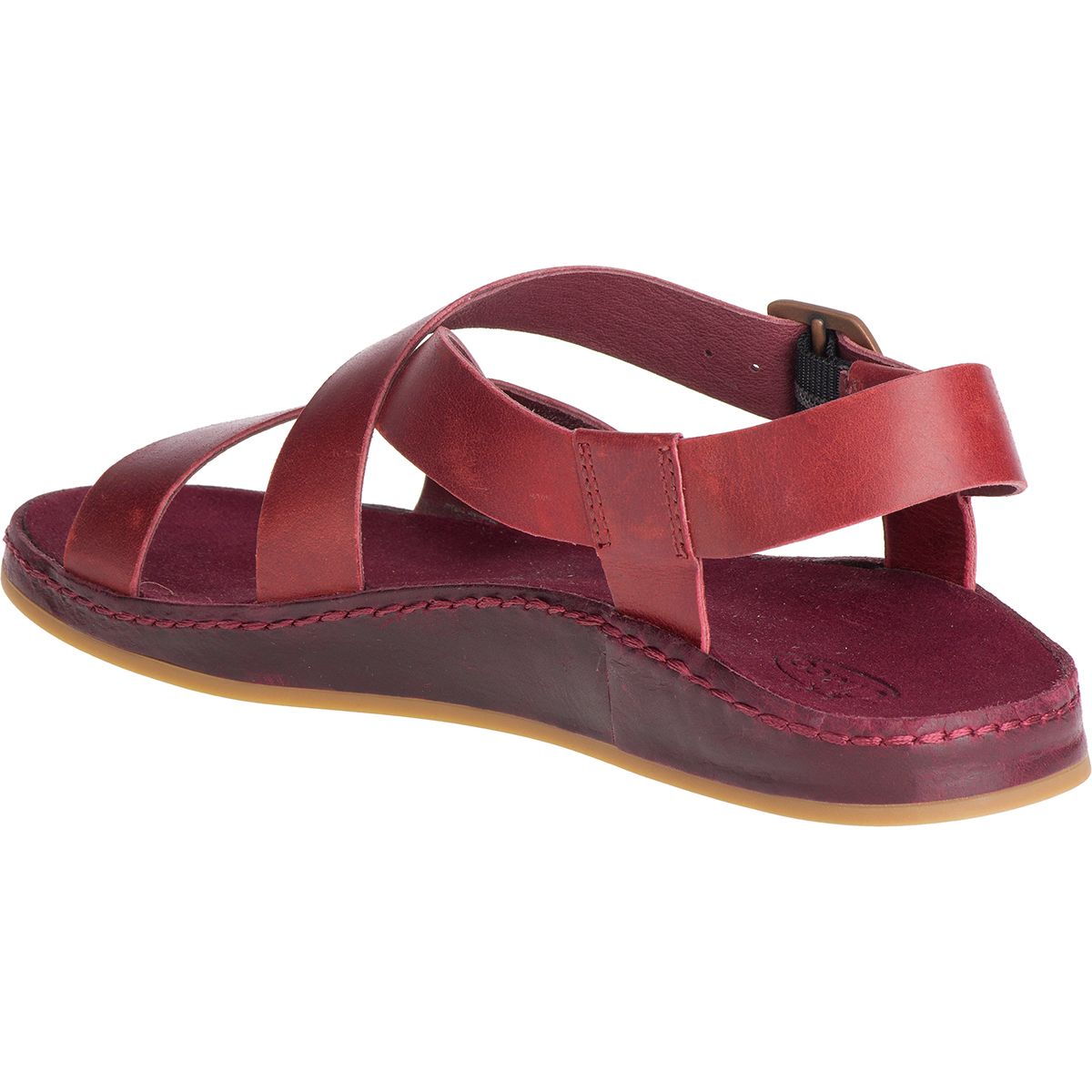 Men Chaco Wayfarer Port burgundy leather strap outdoor sandals shoes, 9 $_57.PNG?set_id=8800005007 main image 3