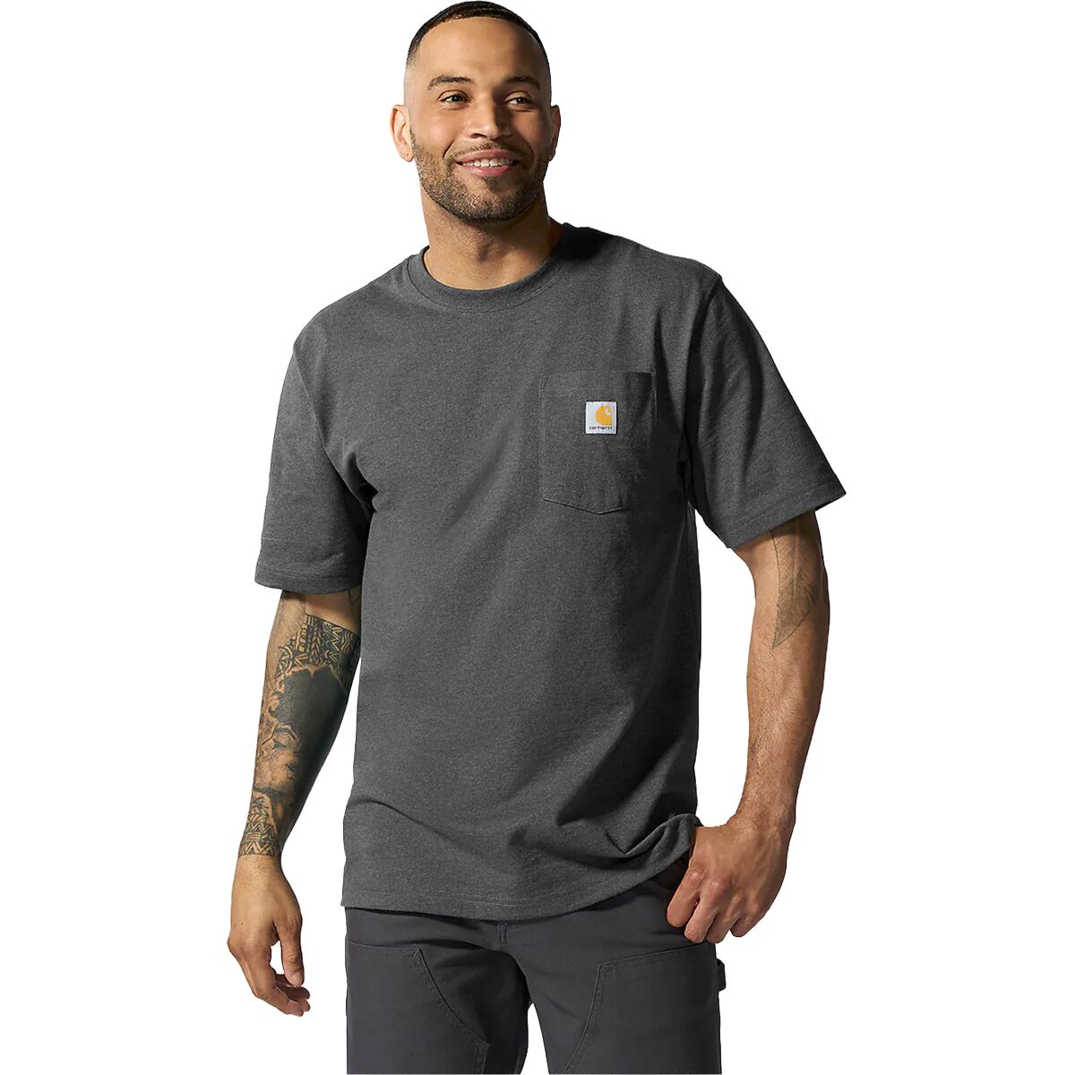 Image of Carhartt Workwear Loose Fit Pocket Short-Sleeve T-Shirt - Men's Carbon Heather, XXL