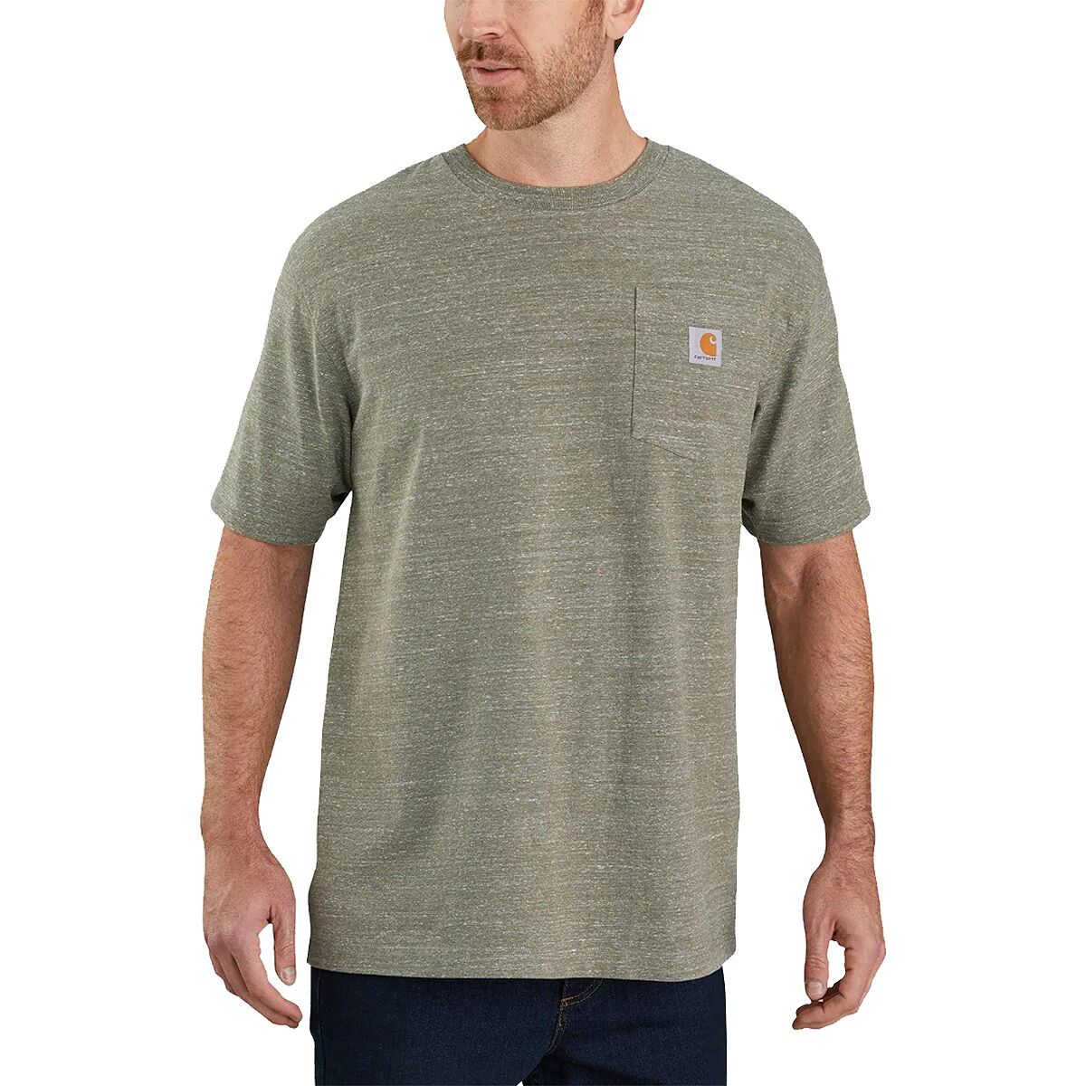 Carhartt Workwear Loose Fit Pocket Short-Sleeve T-Shirt - Men's Winter Moss Snow Heather, S