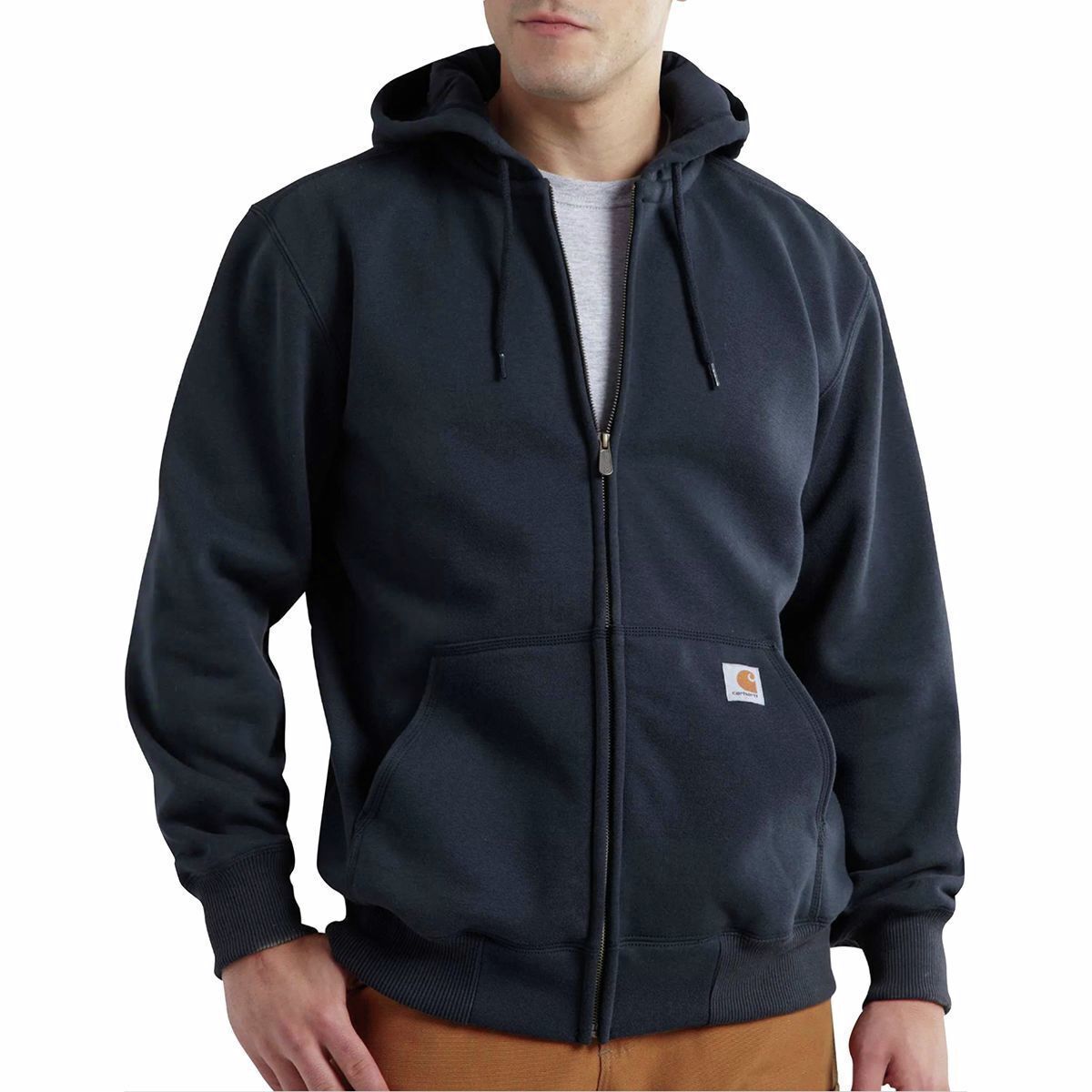 Image of Carhartt Rain Defender Paxton Full-Zip Hooded Sweatshirt - Men's New Navy, L