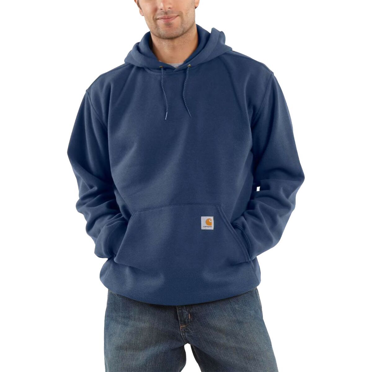 Image of Carhartt Midweight Pullover Hooded Sweatshirt - Men's New Navy, XL