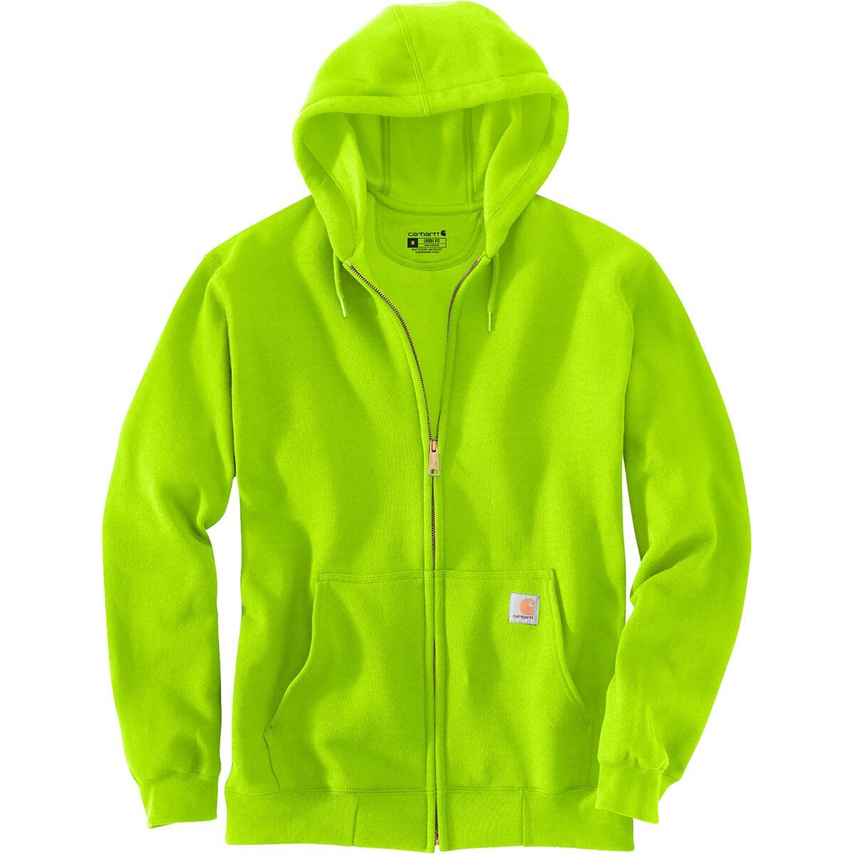 Carhartt Midweight Full-Zip Hooded Sweatshirt - Men's Brite Lime, XL