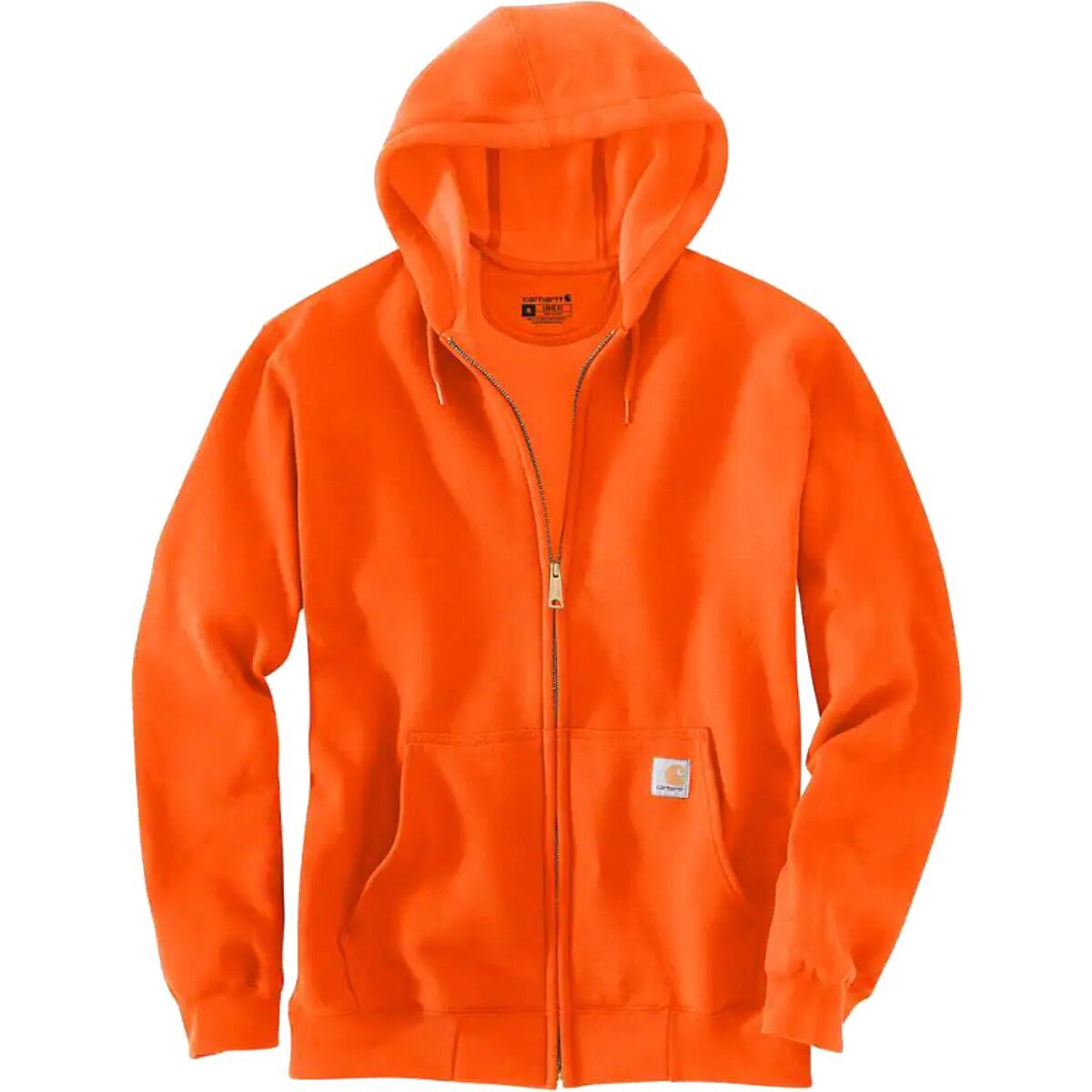 Carhartt Midweight Full-Zip Hooded Sweatshirt - Men's Brite Orange, L