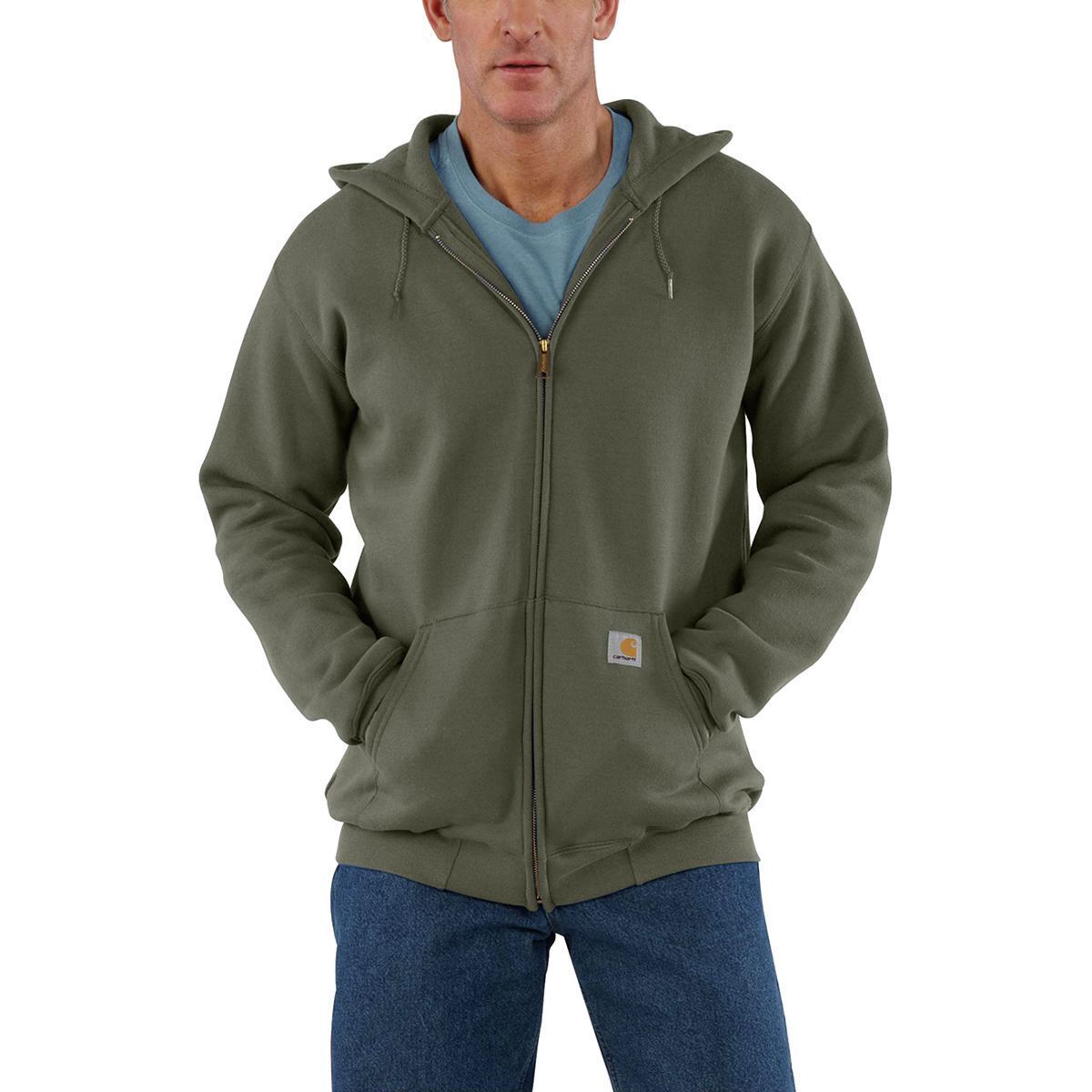 Carhartt Midweight Full-Zip Hooded Sweatshirt - Men's Moss, S