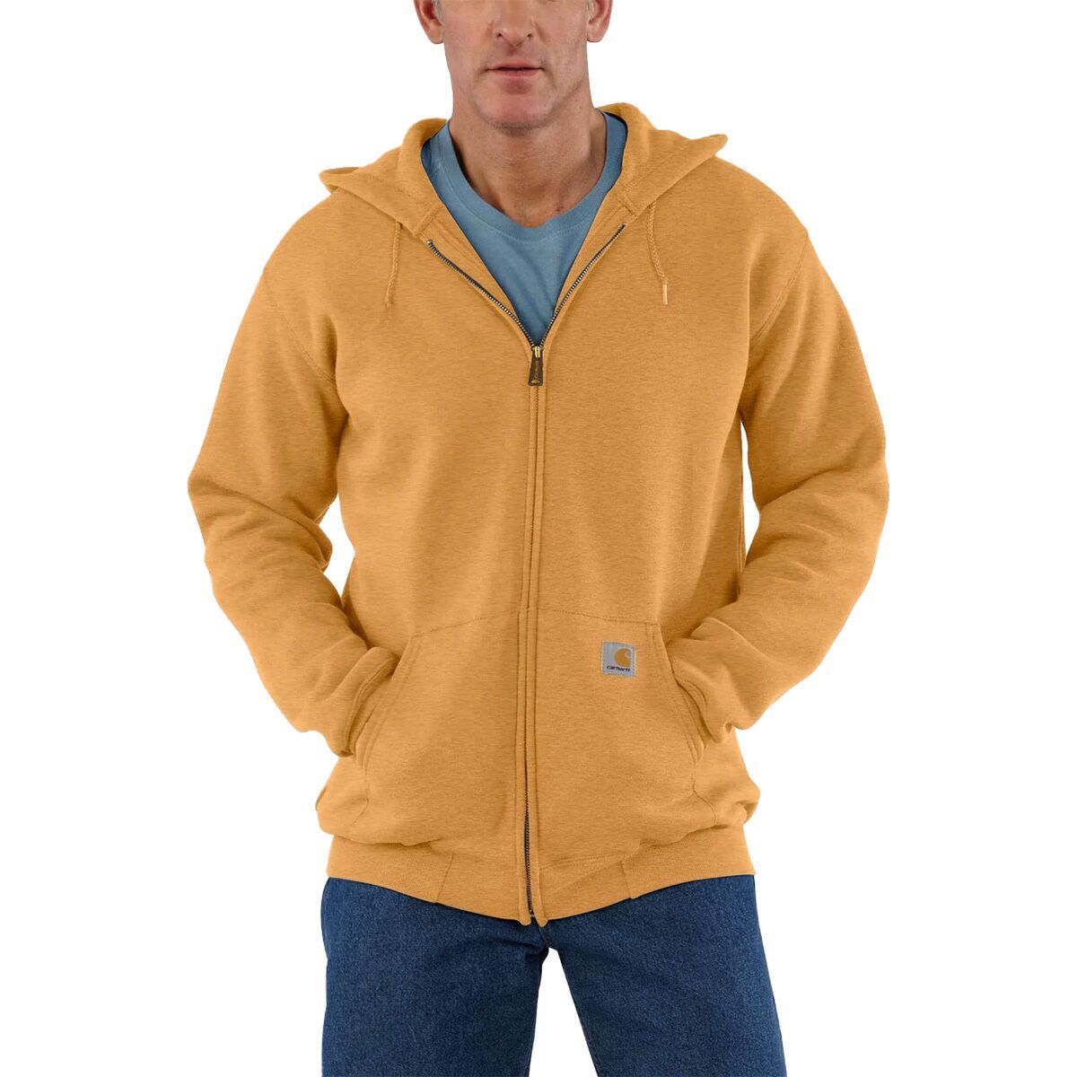Carhartt Midweight Full-Zip Hooded Sweatshirt - Men's Yellowstone Heather, 3XL