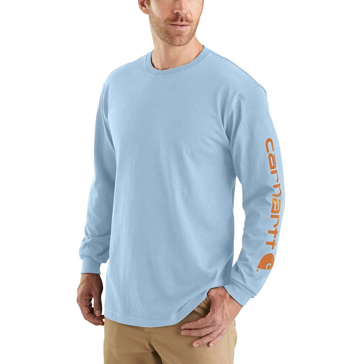 Carhartt Signature Sleeve Logo Long-Sleeve T-Shirt - Men's Moonstone, S