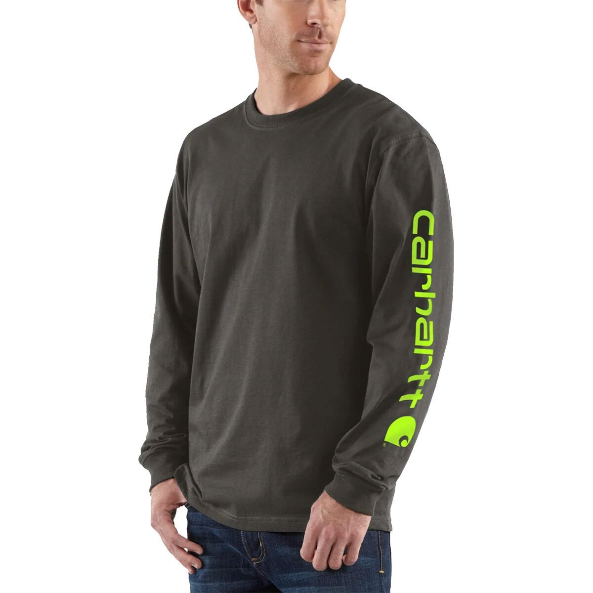 Carhartt Signature Sleeve Logo Long-Sleeve T-Shirt - Men's Peat, XXL