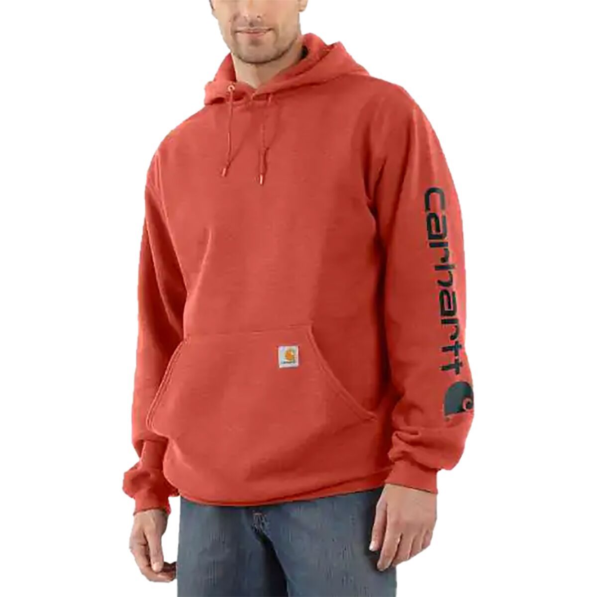 Carhartt Midweight Signature Sleeve Hooded Sweatshirt - Men's Cayenne Heather, XXL