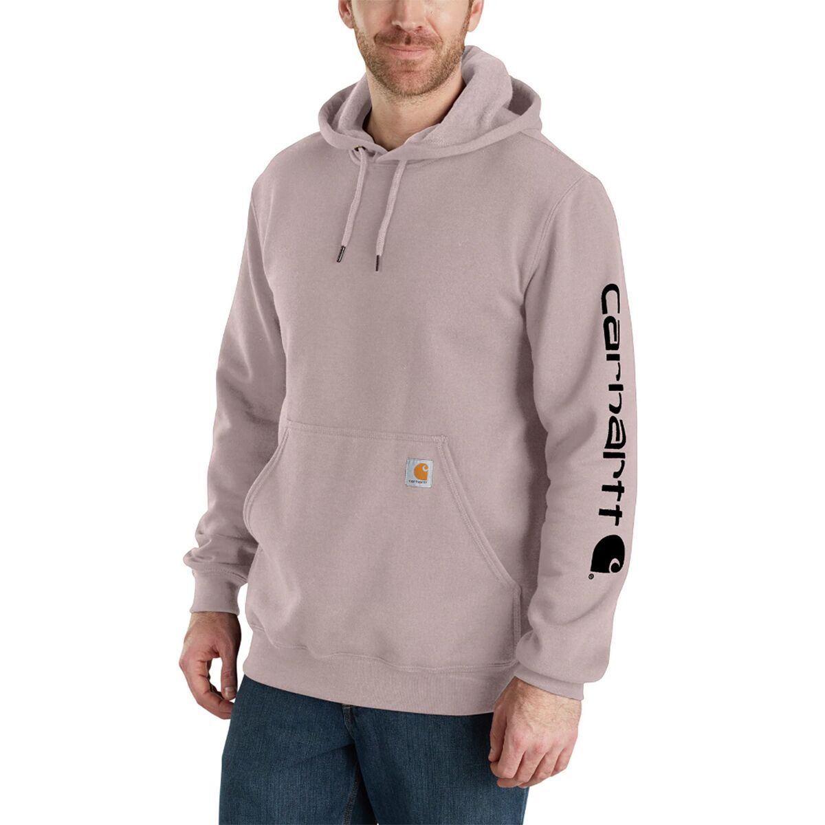 Carhartt Midweight Signature Sleeve Hooded Sweatshirt - Men's Mink, XL