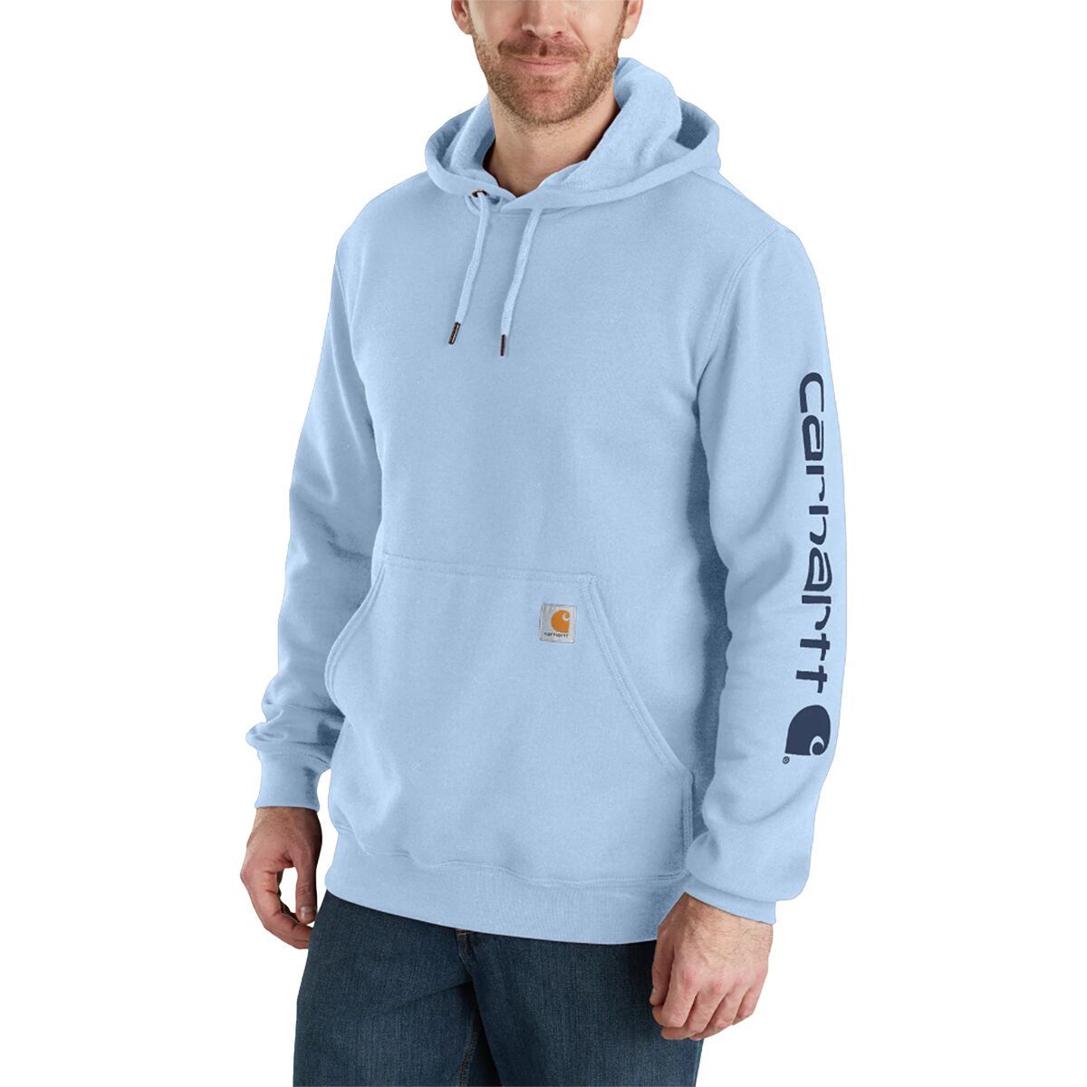 Carhartt Midweight Signature Sleeve Hooded Sweatshirt - Men's Moonstone, L