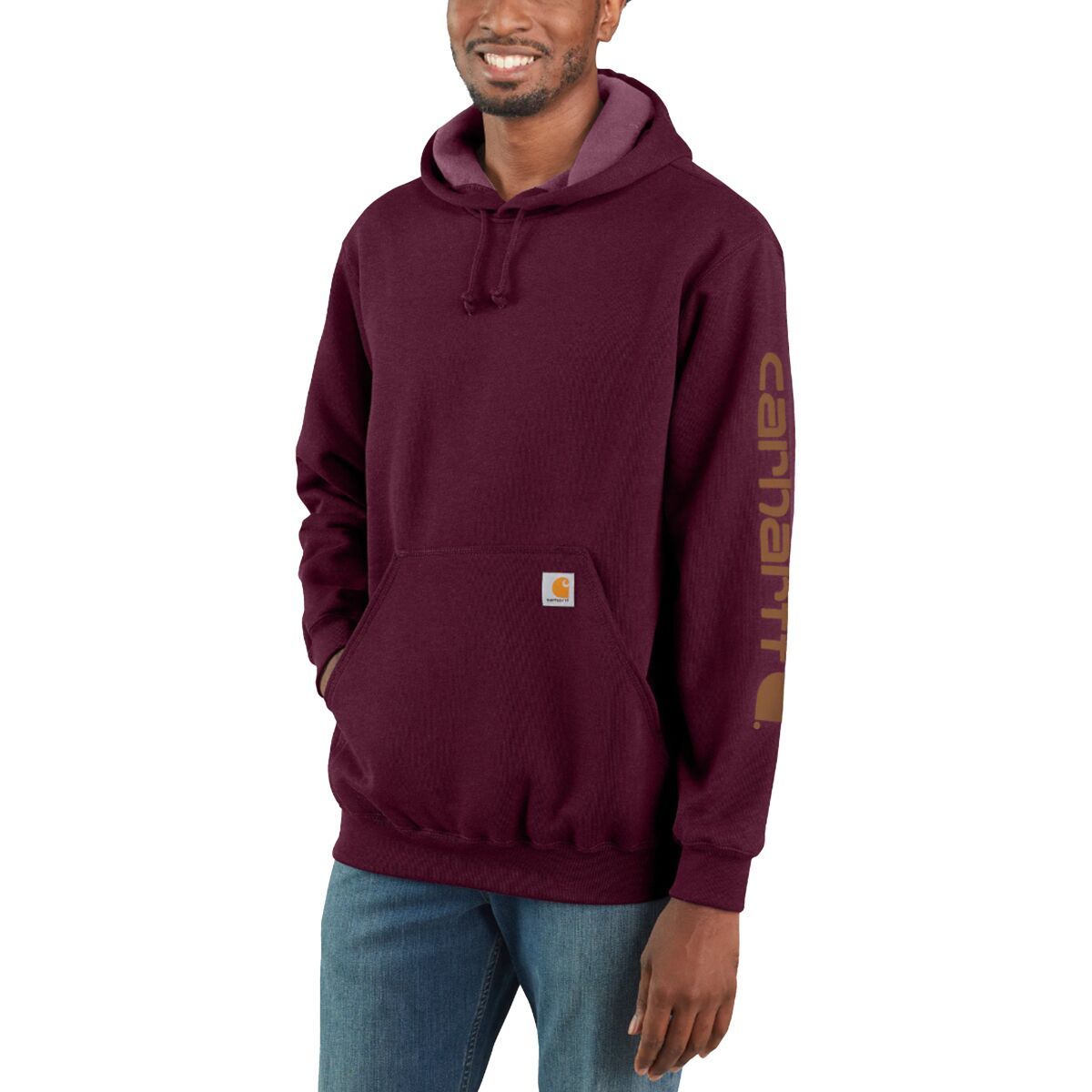 Carhartt Midweight Signature Sleeve Hooded Sweatshirt - Men's Port, XL