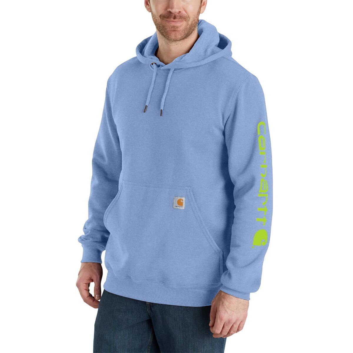 Carhartt Midweight Signature Sleeve Hooded Sweatshirt - Men's Skystone, L