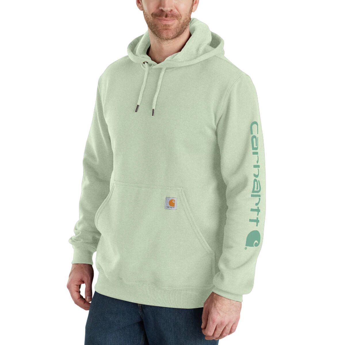 Carhartt Midweight Signature Sleeve Hooded Sweatshirt - Men's Tender Greens, L