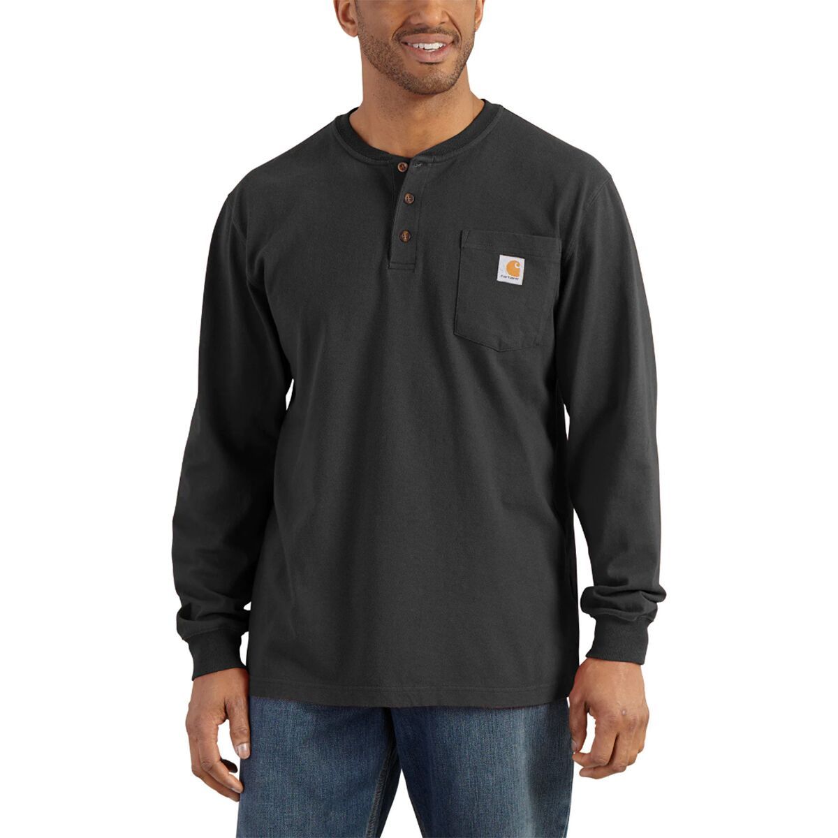 Workwear Pocket Long-Sleeve Henley Shirt - Men