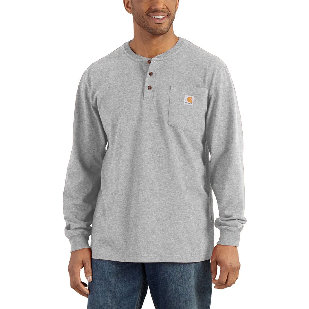 Workwear Pocket Long-Sleeve Henley Shirt - Men