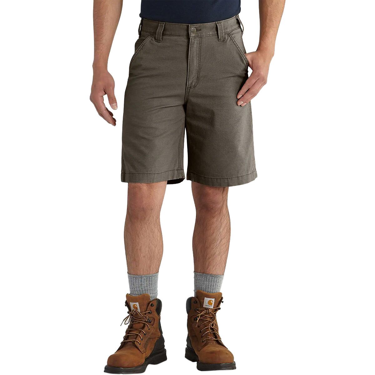Image of Carhartt Relaxed 10in Rigby Dungaree Short - Men's Tarmac, 36