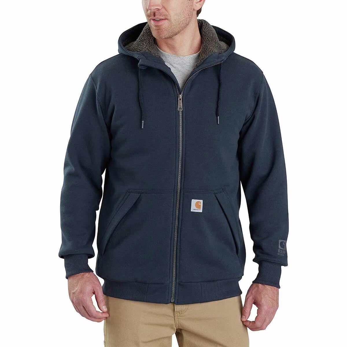 Carhartt Rain Defender Rockland Full-Zip Hooded Sweatshirt - Men's New Navy, S