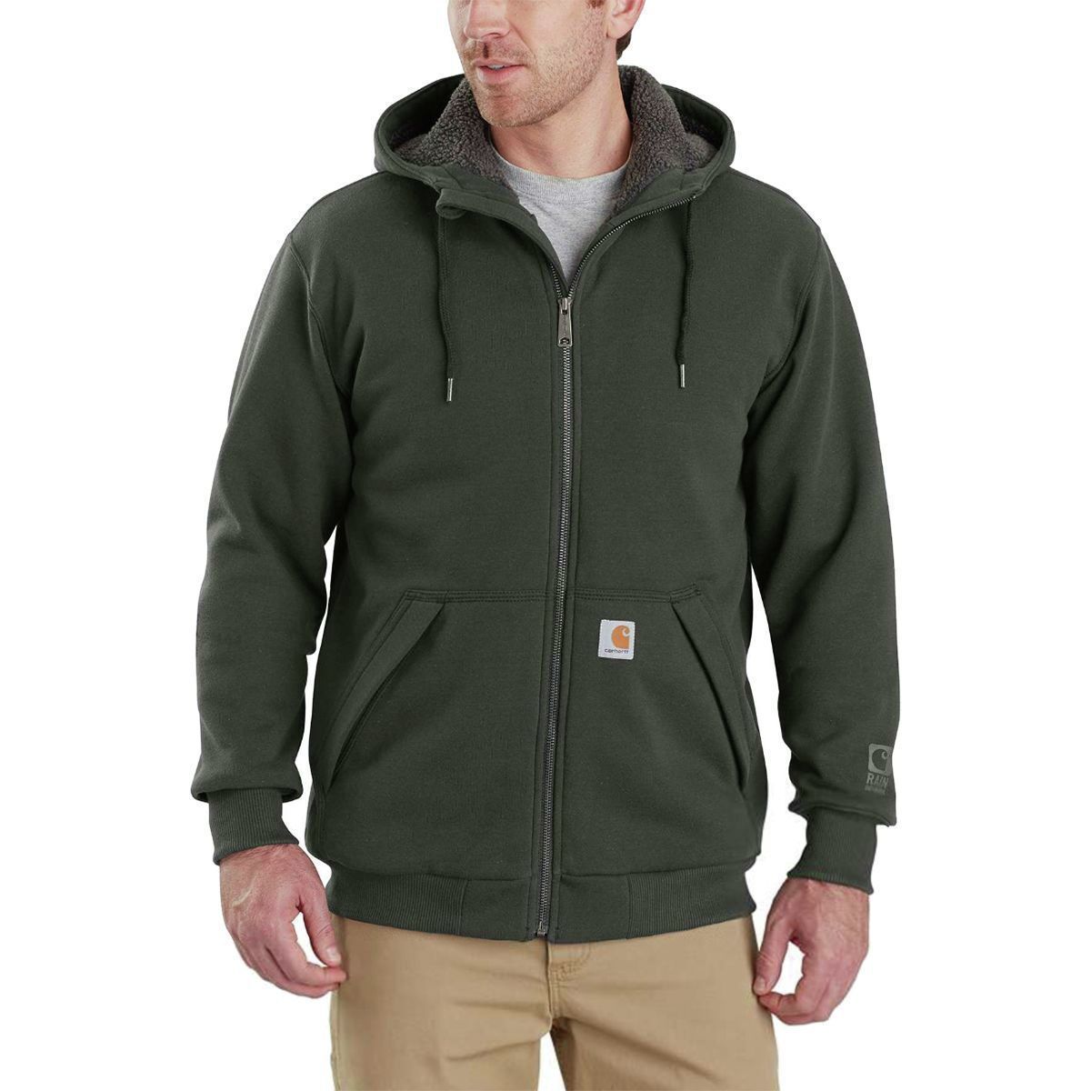 Carhartt Rain Defender Rockland Full-Zip Hooded Sweatshirt - Men's Peat, XLT