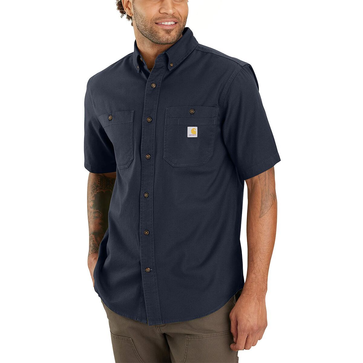Carhartt Rugged Flex Rigby Short-Sleeve Work Shirt - Men's Navy, S