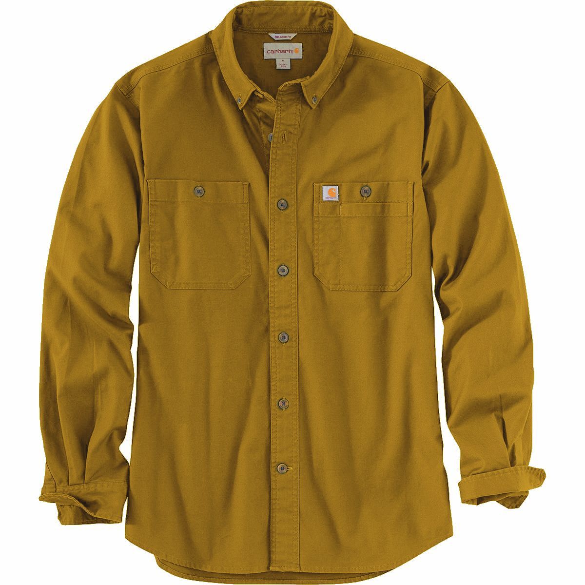 Carhartt Rugged Flex Midweight Canvas Long-Sleeve Shirt - Men's Carhartt Brown, XXL