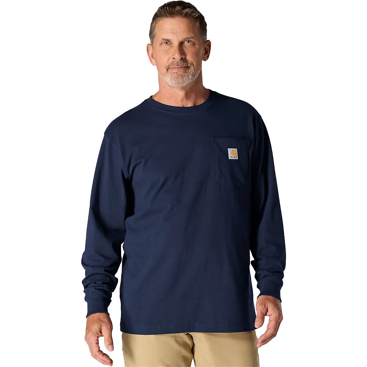 Image of Carhartt Workwear Pocket Long-Sleeve T-Shirt - Men's Navy, M