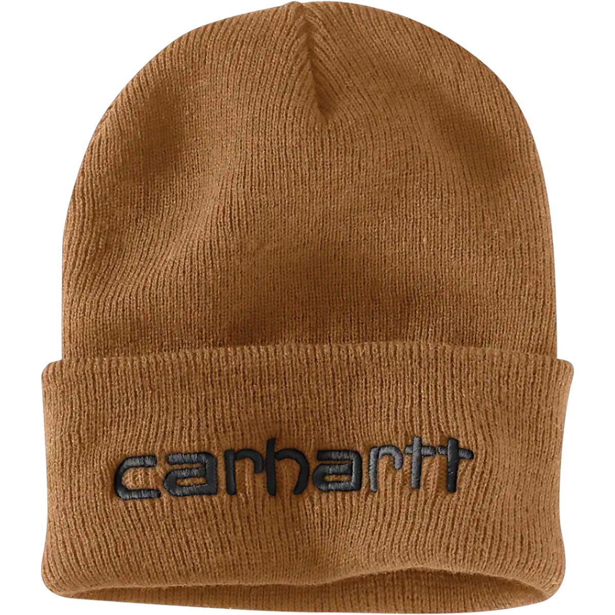 Image of Carhartt Knit Insulated Logo Graphic Cuffed Beanie Carhartt Brown, One Size