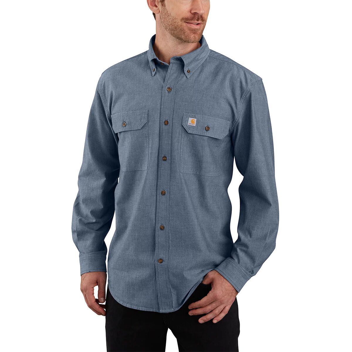 Carhartt TW368 Original Fit Long-Sleeve Shirt - Men's Denim Blue Chambray, L