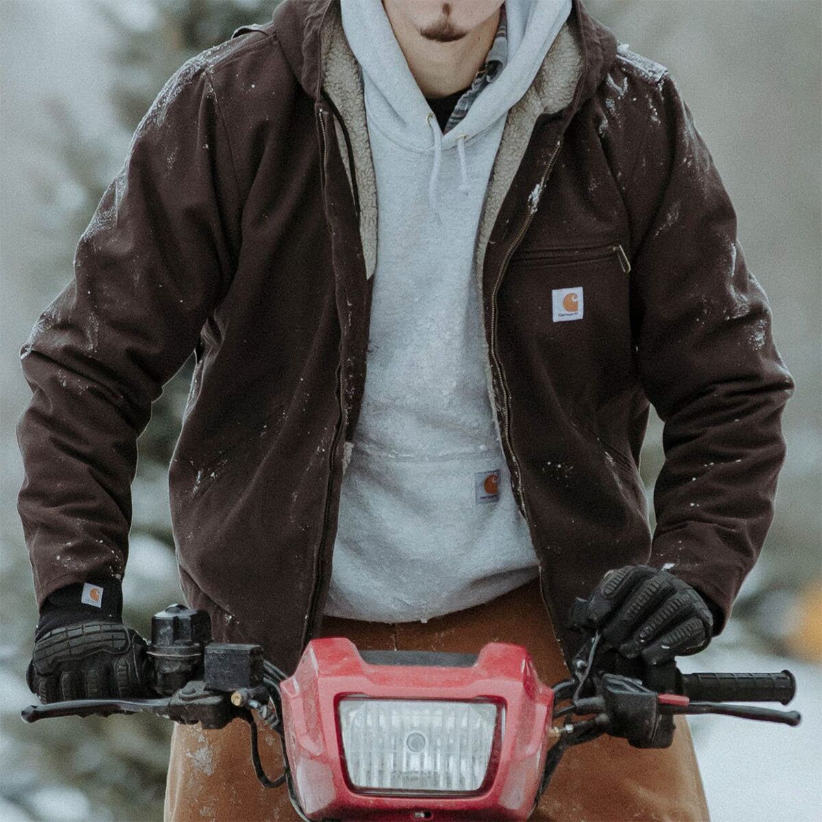 Carhartt OJ392 Washed Duck Sherpa Lined Hooded Jacket - Men's