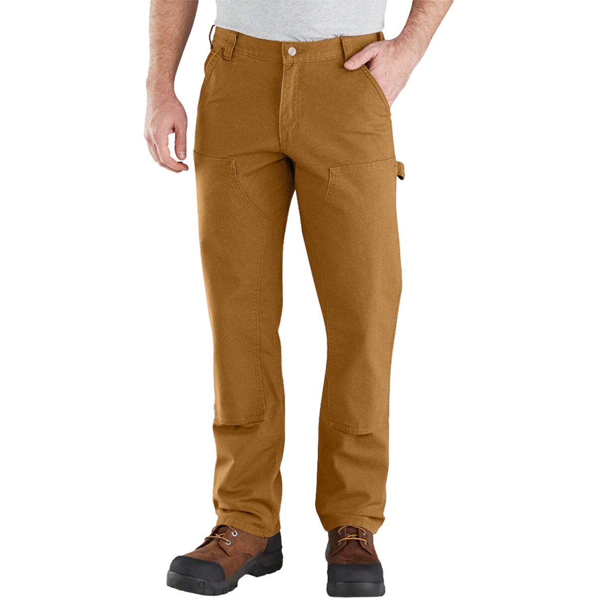 Image of Carhartt Relaxed Rugged Flex Duck Double-Front Dungaree - Men's Carhartt Brown, 34x30
