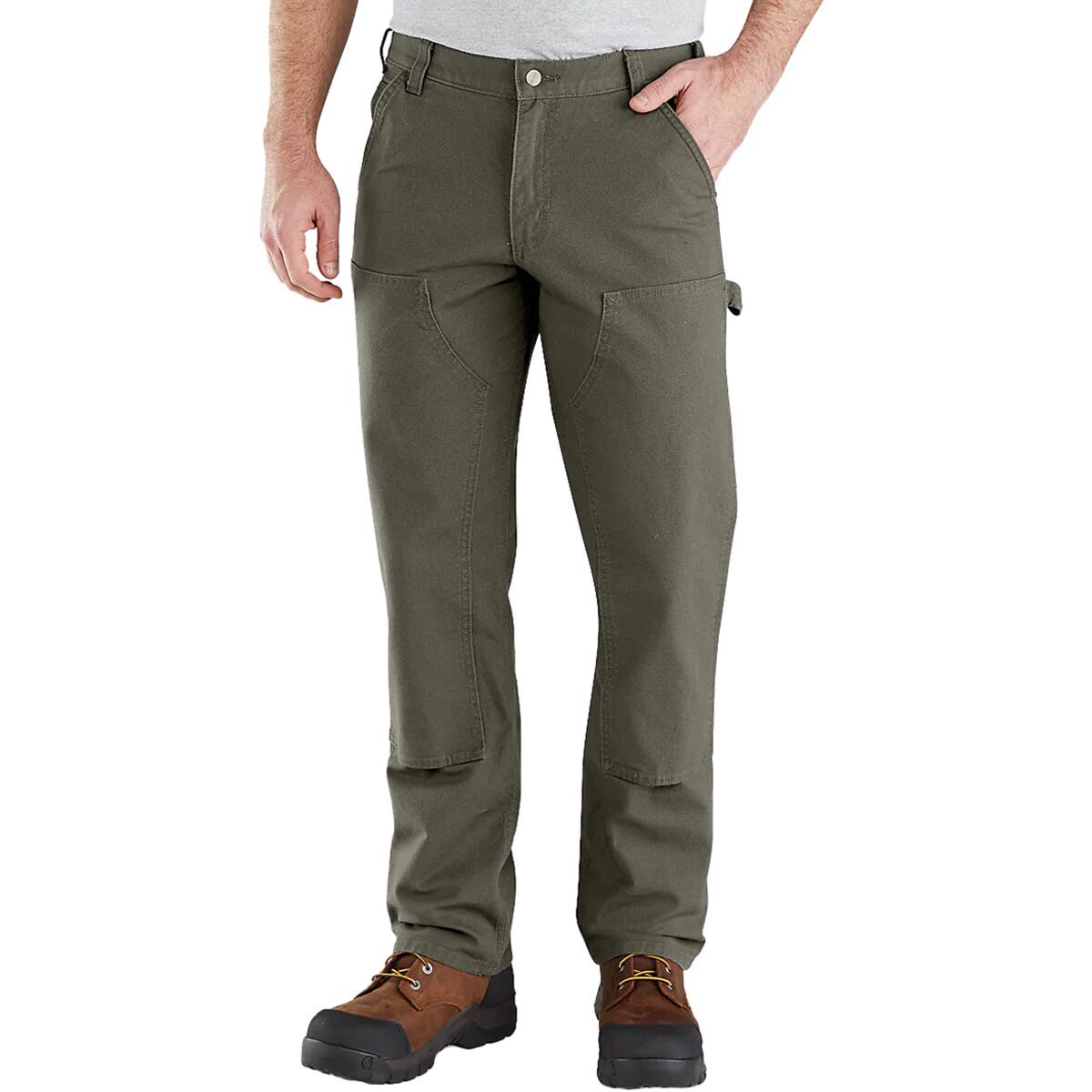 Image of Carhartt Relaxed Rugged Flex Duck Double-Front Dungaree - Men's Moss, 31x30