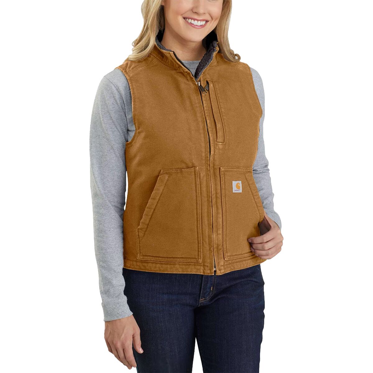 carhartt washed duck insulated hooded vest