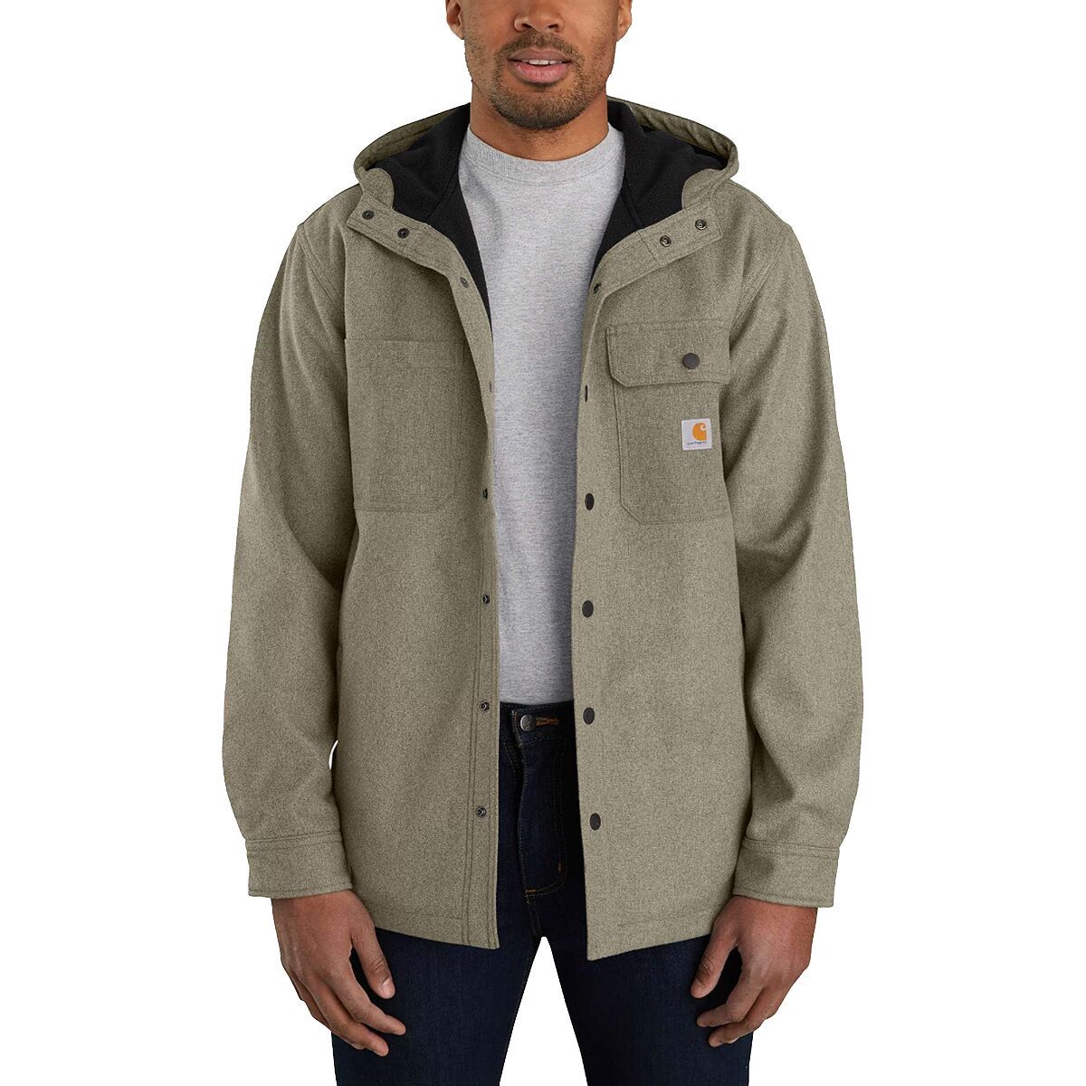 Carhartt Heavyweight Hooded Shirt Jacket - Men's Basil Heather, M