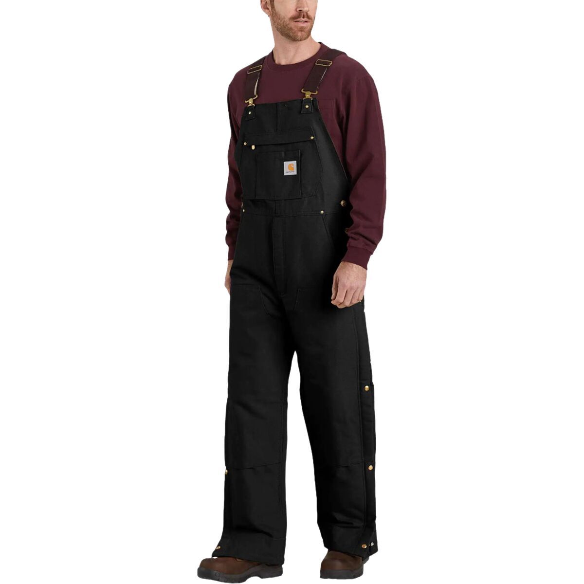 Carhartt Firm Duck Insulated Bib Overall - Men's Black, S/Reg