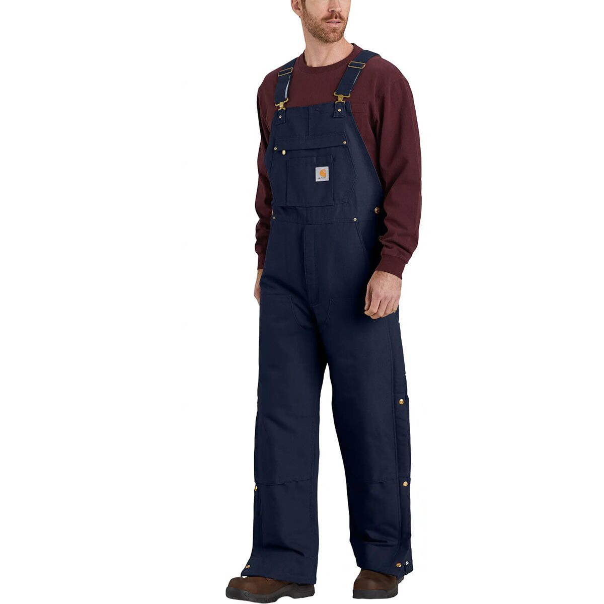 Carhartt Firm Duck Insulated Bib Overall - Men's Dark Navy, M/Short