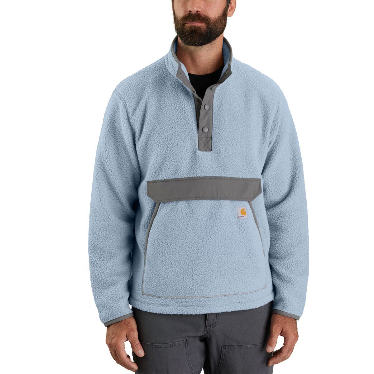 Carhartt Relaxed Fit Fleece Snap Front Jacket - Men's Neptune, XXL