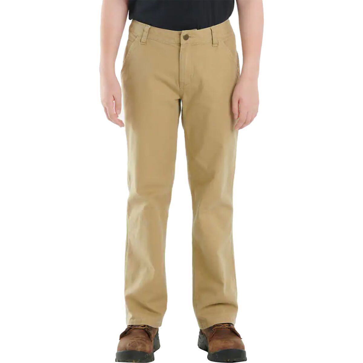 Carhartt Rugged Flex Loose Fit Canvas Utility Pant - Boys' Dark Khaki, 4