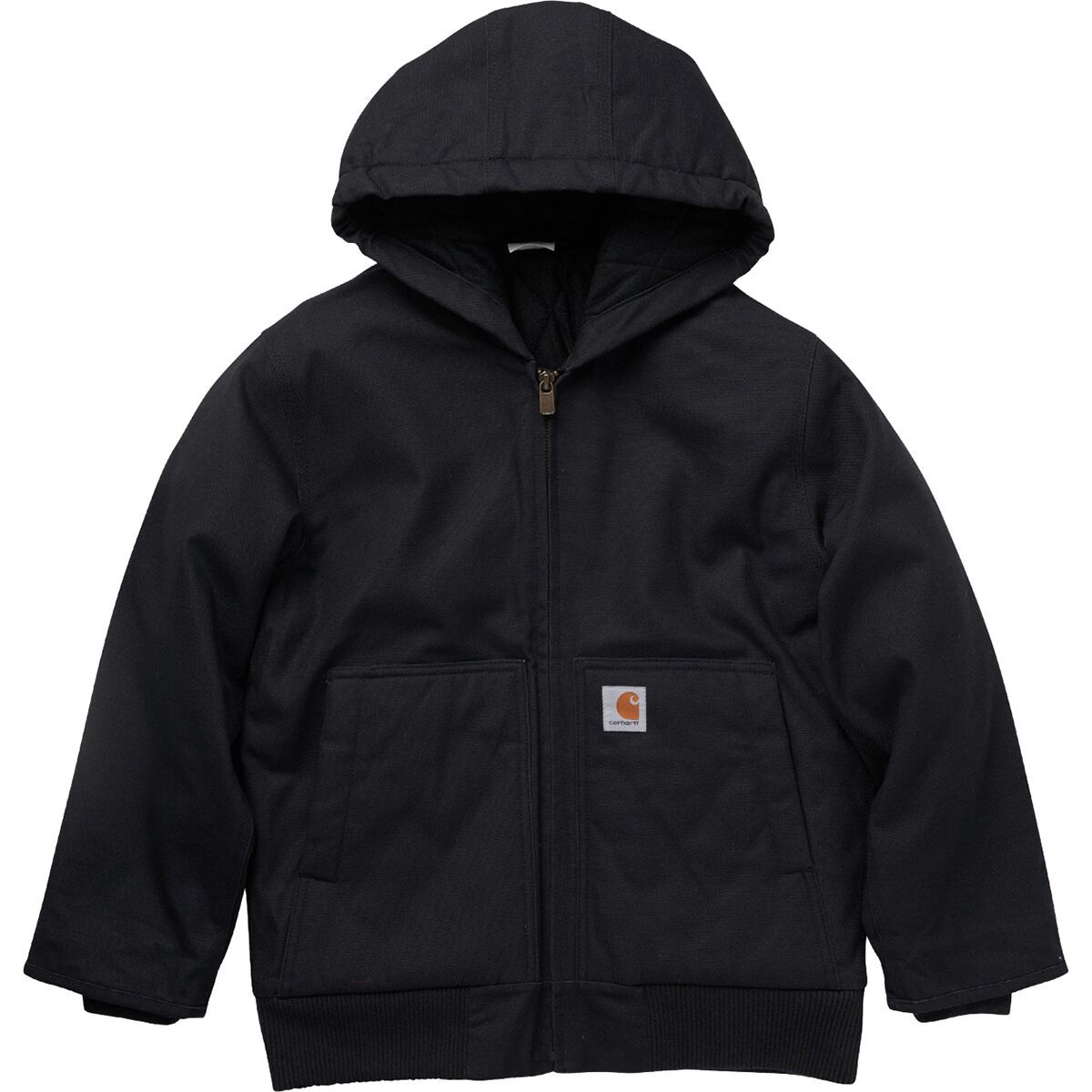 Carhartt Canvas Insulated Hooded Active Jacket - Boys' Caviar Black, XL