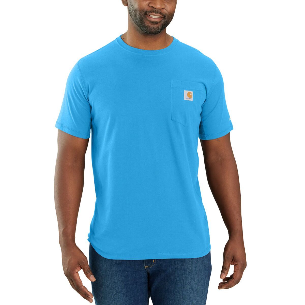 Carhartt Force Short-Sleeve Pocket T-Shirt - Men's Azure Blue, M