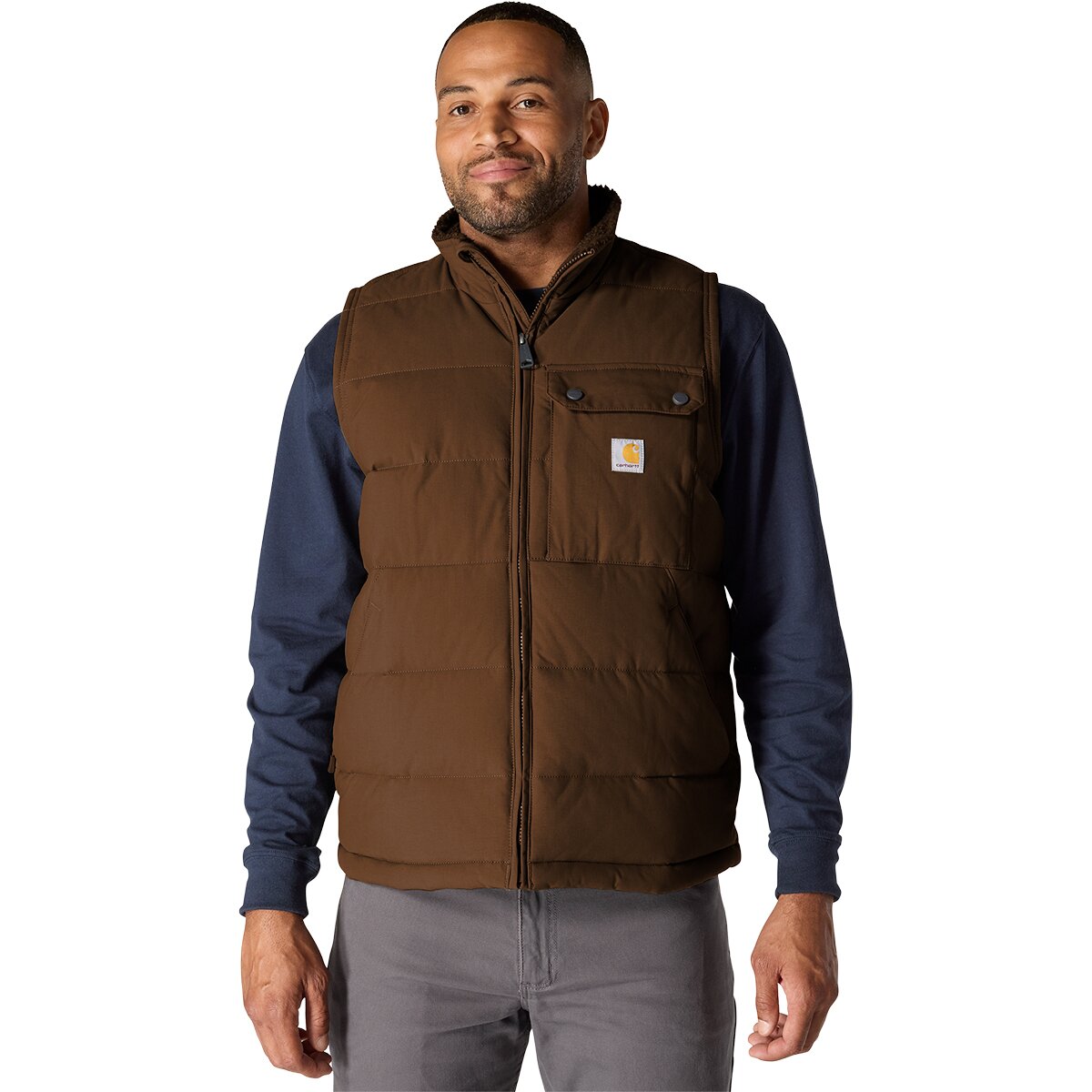 Image of Carhartt Rain Defender Loose Fit MW Insulated Vest - Men's Red Duck, S