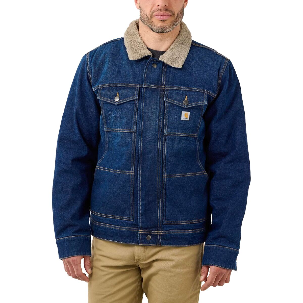 Relaxed Fit Denim Sherpa Lined Jacket   Men's