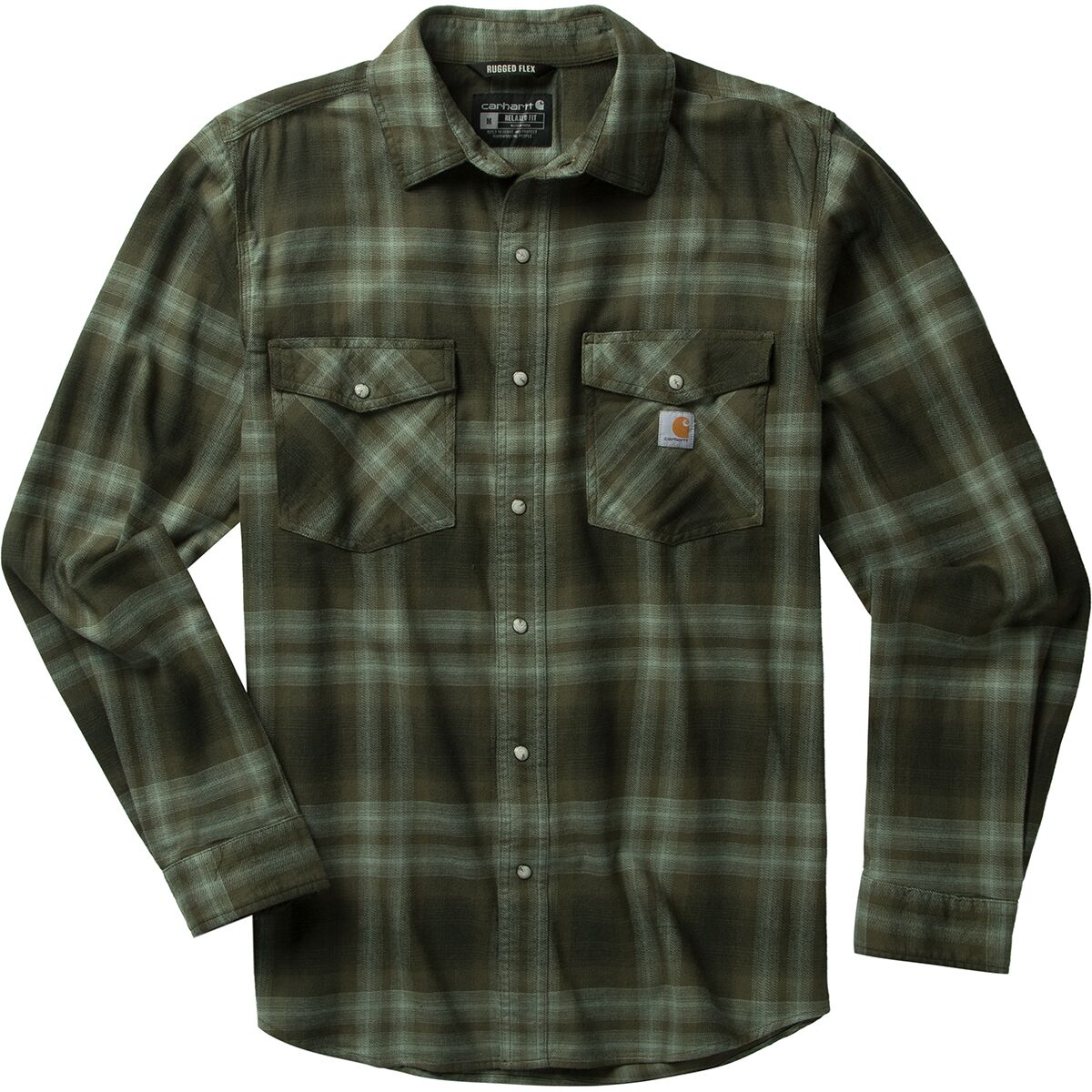 Carhartt Rugged Flex Relaxed MW Flannel LS Snap Plaid Shirt - Men's